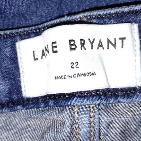 Lane Bryant Jeans Sz 22 Womens Dark Blue Straight Ankle Coastalcore Cottagecore - Picture 5 of 10